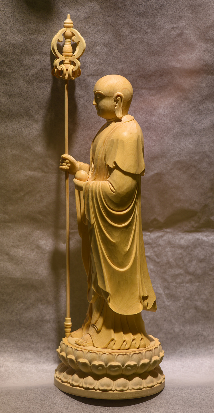 地蔵菩薩立像 室町期 錫杖仏像 宝珠 仏像 - 工芸品